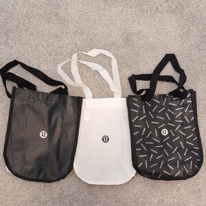 lululemon Bags : Black, White, and Patterned Tote Trio